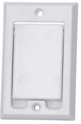 Saugdose rechteckig Design Nordamerika Farbe Weiß, Zentralstaubsauger Steckdose, 80x124mm, 2 Kontaktstifte, Öffnung 36-38mm