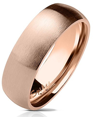 Bungsa Ringe für Damen & Herren - Silber, Rosegold, Gold, Blau, Schwarz - Damenring aus Edelstahl Matt - Edle Verlobungsringe, Freundschaftsringe & Partnerringe