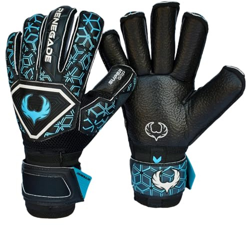 Renegade GK Triton Specter Guantes de Portero con Pro-tek Protección Dedo | 3.5+3mm Super XD Grip & 4mm Duratek | Azul Guantes de Portero de Fútbol (Talla 8, Niños-Adulto, Roll Cut, Level 2)