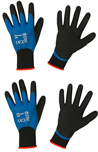 KeronAqua Nylon Garden Gloves - Waterproof Work Gloves - Outdoor Gloves x 2 Pairs (XXL)