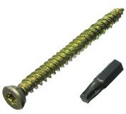 40 x Tür-/Fenster-Betonrahmenschrauben + Kappen, 7,5 mm 152 mm + Gratis Torx-Bit