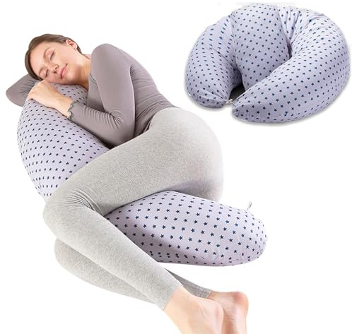 Chilling Home Pregnancy Pillow, C Shaped Pregnancy Pillows for Sleeping Full Body Pillow Maternity Pillow for Pregnant Women 47 inch, Pregnant Women Must Have with Removable Cover