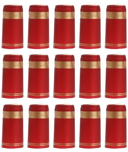 Cabilock Heat Shrink Capsules for Wine Bottles 2.36X1.18 Inch Shrink Wrap Caps with Tear-Off Tab 100 Pieces for Home Winery Retail Use