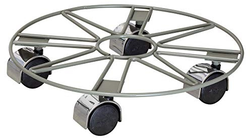 WAGNER Pflanzenroller Taupe Star Ø 30 x 6,5 cm I Pflanzenroller für Innenbereich I Blumenroller aus Stahl, Taupe beschichtet I Kübelroller Stern-Design I Tragkraft 60 kg - 20093901