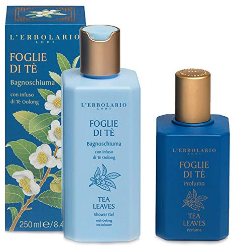 L' Erbolario - Confezione Regalo FOGLIE DI TE' Duo - in Scatola Originale - Bagnoschiuma da 250 ml + Profumo da 50 ml