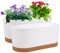 QCQHDU 2 Pack Window Boxes Planters,16”x 7 Self Watering Pots with Drainage Holes and Trays,Indoor Home Garden Modern Decorative Plant Pot for All House Plants Flowers Herbs (White)
