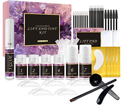 Joyeee Kit Laminazione Ciglia e Sopracciglia, Laminazione Ciglia e Sopracciglia Kit Completo con Tintura, Semipermanente, Completo Adatto per il fai da te domestico e l'uso in salone