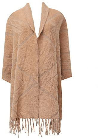 Whoiy Schal Khaki, Schal Xxl Damen Winter Capes Wendeschal Aus Jacquard 200X65cm Warmer Übergroßer Winterschal-Poncho