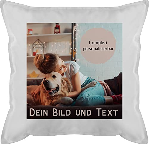 Kissen 50x50 - eigenem - Foto Bild Geschenk I Dein Bild und Text - 50 x 50 cm - Weiß - fotokissen fotopolster selbst drucken Logo schmusekissen photokissen Geschenke zum beschriften