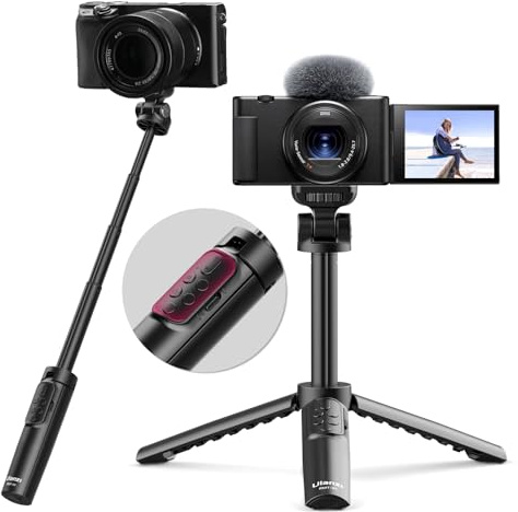 ULANZI RMT-01 Wireless Shooting Grip & Tripod for Sony, Canon, Nikon & Other Vlog Cameras or Smartphones, Selfie Video Recording Vlogging Accessories Portable Hand Size for Content Creators & Vloggers