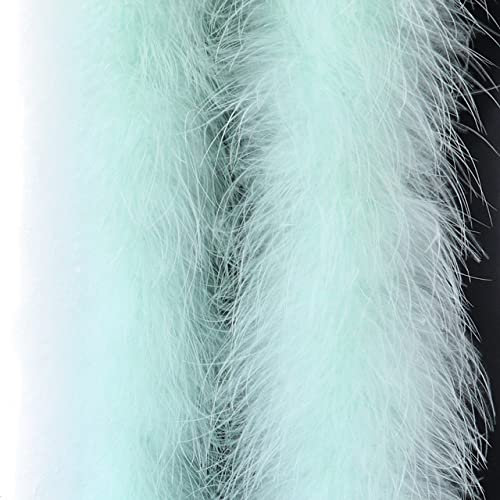 2M flauschige Federboa für Handwerk Hochzeit Kostüm Bühnendekoration Fuzzy Feathers Boas Trim Stripe DIY Plume 50Gram-Mint Green,50G