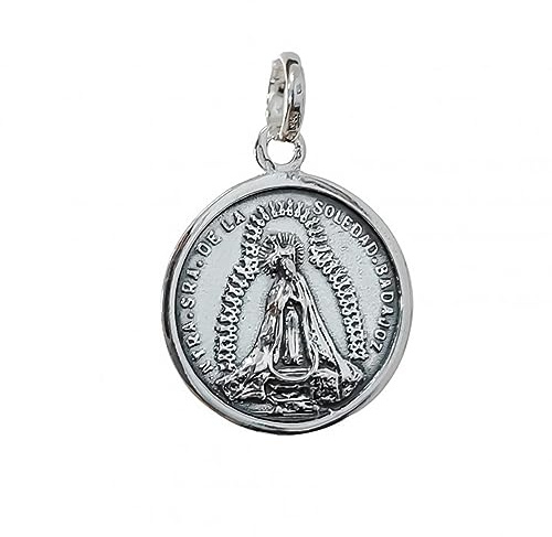 Inmaculada Romero IR Jungfrau Unsere Lieben Frau von Einsamkeit Badajoz Silber Anhänger Gesetz 925 Medaille 21mm.