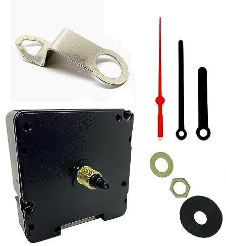 Ticking Battery Operated Automic UK Radio Controlled Clock Movement Mechanism/Motor Quartz MSF Signal (1, 80mm Black Plastic Hands)