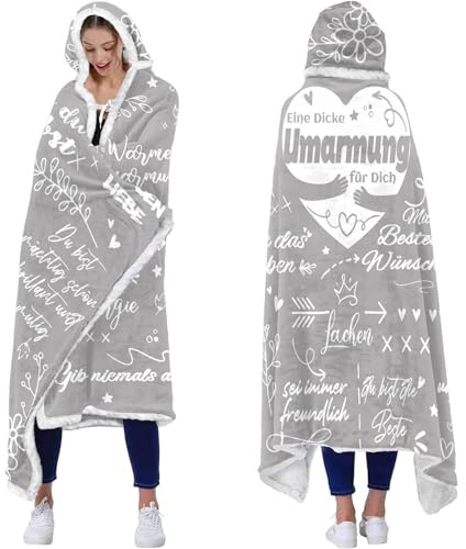 Geschenk für die beste Freundin, Umarmung Decke mit Ärmeln Komfort-Stil | Geschenk Freundin Geburtstag, Mutmacher Geschenke für Freundin, Geschenke für Frauen Freundin Schwester Mama zum Geburtstag