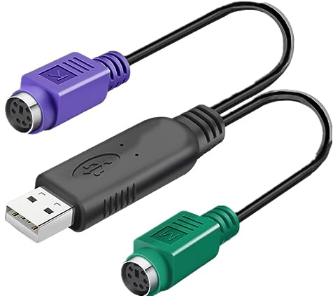 DAGIJIRD Convertidor USB macho a doble para PS2 hembra, adaptador activo, adaptador de teclado de ratón