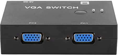 Annadue Switch Box VGA a 2 Porte, Selettore Video Switch VGA 2 in 1 Uscita Risoluzione 1920 X 1440 Accessori Display HD per Switch Host