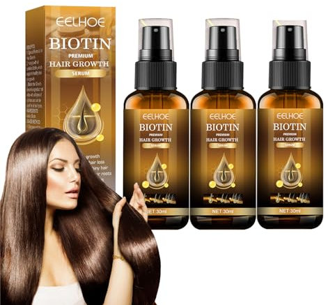 3 Pezzi Biotina Per La Crescita Dei Capelli Spray Per La Crescita Dei Capelli Ibealee Biotin Olio Per La Perdita Dei Capelli Adatto A Tutti I Tipi Di Capelli (30ml)