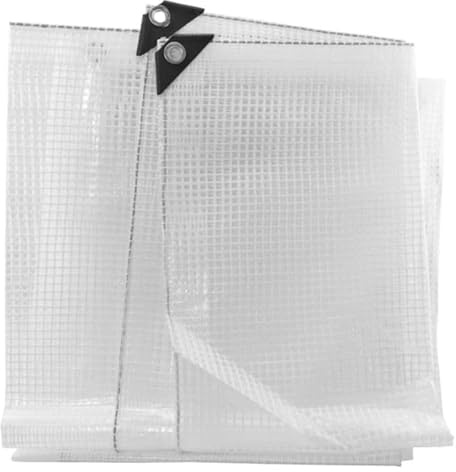 DIAH DO IT AT HOME Clear Tarpaulin with Reinforced Mesh 100GSM (10m x 10m) - Transparent Waterproof Tarp Cover & Ground Sheet for Greenhouse, Garden Plants, Patio Canopy & Balcony