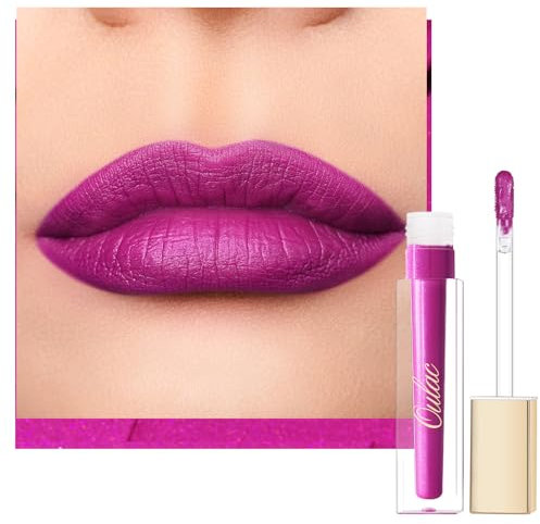 Oulac Kussechter Glitzer Lippenstift Rosa - Flüssiger Langanhaltender lippenstifte, Langanhaltend & Wasserfest, Mattem Schimmern Finish, Intensive Farbe, Hydratisierte Lippen, Vegan, 4.5ml, (MS02)