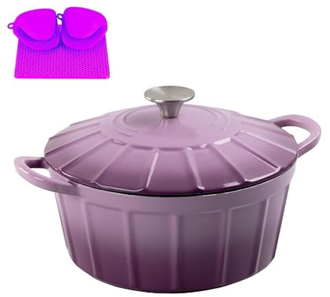 WXFKLDJ Pot, Forno Olandese da 4 Litri Forno Olandese in Ghisa Smaltata con Coperchio Forno Olandese per Pane Antiaderente Forno Olandese Smaltato A Lunga Durata per La Cottura del Pane