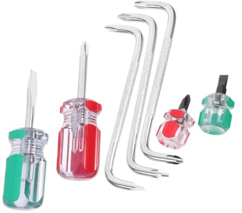 OSALADI Tournevis Coudé Magnétique à Angle Droit en Acier Chrome-vanadium, Set de 7 Pièces Compactes pour Espaces Étroits, Outils Manuels Polyvalents pour Bricolage et Réparation