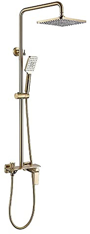 GLJTUO Ensemble De Douche Système De Douche avec Bec De Baignoire Mitigeur De Douche À Effet Pluie Ensemble Combiné De Douche avec Pomme De Douche À Effet Pluie Ensemble De Robine,