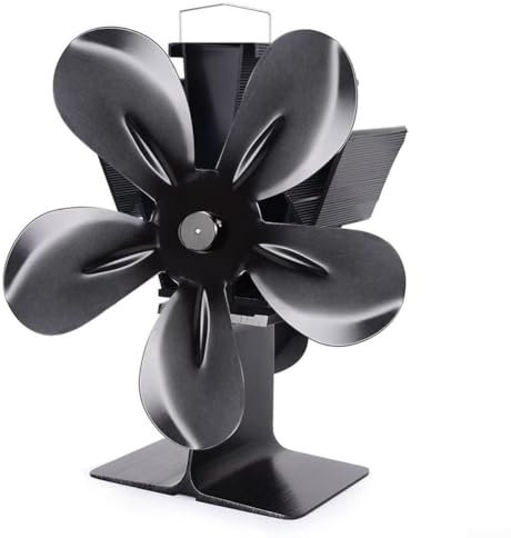 Honseadek Wood Stove Fan, Heat Powered Fireplace Fan, Silent Operation Log Burner Fan With 5 Blades For Effective Winter Heating
