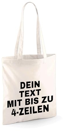 NIMAMA Tragetasche Jutebeutel Bedrucken Lassen - Mit Wunschtext personalisiert - Einkaufstasche als Geschenk für Damen und Herren selbst gestalten