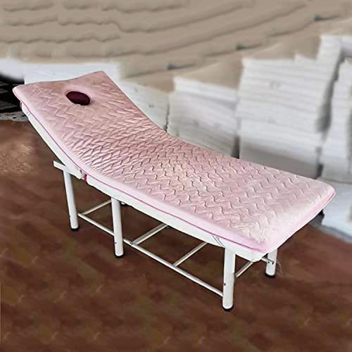 Schaumstoff-Matratzenauflage für Wellness-Studio-Bett, 80 x 190 cm, 6 cm, elastische Bänder, Atemloch, trapezförmige Kopfstütze