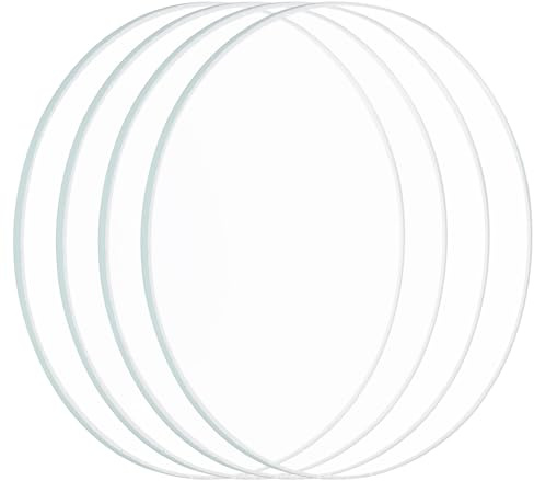 PATIKIL Lente LED de 2.64 de Diámetro, 4 Piezas de Borde Pulido Piezas de Repuesto de Cristal para Lente de Linterna para Reemplazo de Fuente de Luz, Transparente
