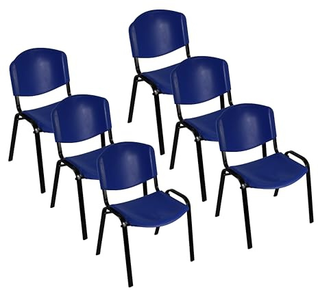 Meta Furniture Stacking CHAIR Stackable training lecture Exam classroom Conference Chair (6, Blue)
