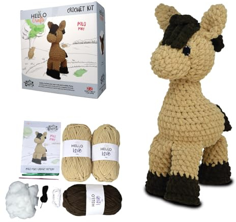 KNITTY CRITTERS - Polo-Pony, Häkelset enthält sehr dickes Garn, weiche, kuschelige Oberfläche