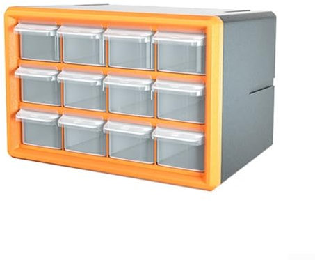 Sileduove Werkzeug-Aufbewahrungsbox mit mehreren Fächern, Wandhalterung, Organizer, Kunststoff-Schublade, Teile, Schrank, Hardware, Komponentenbehälter für Zuhause, Werkstatt, 250 x 180 x 170 mm, 12