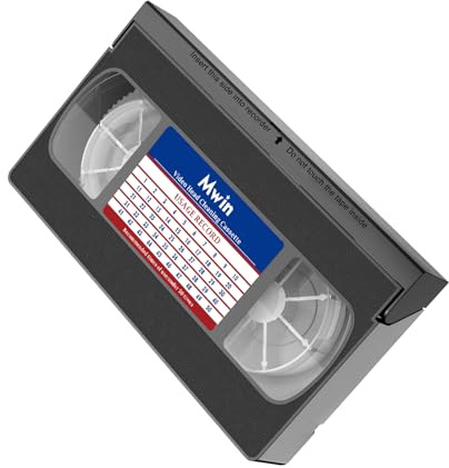 Mwin Nettoyant de tête VHS pour lecteurs VHS/VCR, Ruban de Nettoyage de tête vidéo réutilisable, Technologie sèche - Aucun Liquide requis