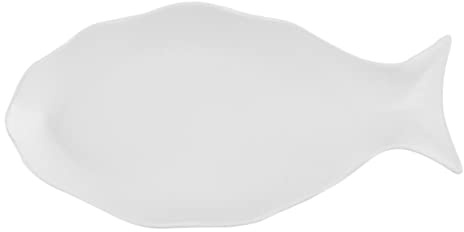 UTHCLO Frosted Fish Plate Ceramic Steamed Fish Tray for Home Dining Delicate Serving Plate Matte Finish for Family Meals
