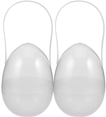 GLEAVI 2pezzi Scatole Di Pasqua Vuote a Forma Di Sfera Di Plastica Giganti Con Manico Contenitori Portatili Per Caramelle Scatole Decorative Riempibili Per Caccia Alle Uova e Conservazion