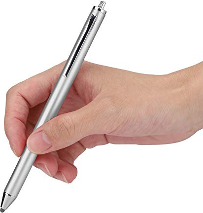 Keenso Hochwertiger Stiftstift, Weicher Kopf Tragbarer Digitaler Stift für Smartphones, Kratzfreier Touchscreen-Stift für Tab/, Einfach zu Karmierter Touchstift für 2018 (Silver)