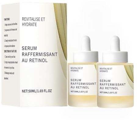 2PCS Ampolleta Rétinol 0.2 Boosting Shot, 50ml, Retinol, Retinal Shot, Combina Las Tress Funciones De Hidratación, Nutrición Y Iluminación, Y Es Adecuado Para Necesidades Mantenimiento a Largo Plazo