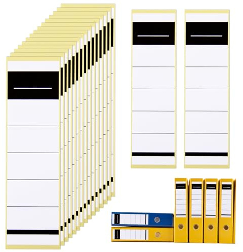50Pack Self-Adhesive Folder Spines Labels 54x190mm Uncoated Stickers White