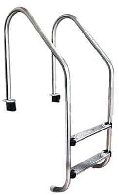 Swimming Pool Ladders, Non-Slip 2-Step Design for Safe Entry and Exit, Durable Stainless Steel Construction for Indoor and Outdoor Use, Easy to Assemble
