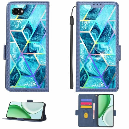 Aroepurt fodral kompatibelt med Orbic Joy 4G förbetalt telefonfodral flipskydd [med härdat glas skärmskydd] [RFID-blockering] [Färgglatt reflekterar ljus] LPT-LS