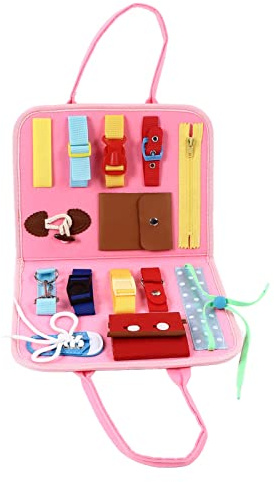 TZOXTLH Pizarra sensorial Montessori Juguetes Pizarra de Fieltro Portátil Números Letras Habilidad Básica Aprendizaje Vestido Cognición para Niños Niñas