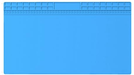 YUEHISY Soldering Mat, Large Heatproof Silicone Pad for Electronic Workbench, Organized Workspace for Soldering and Disassembling Devices (Blue)