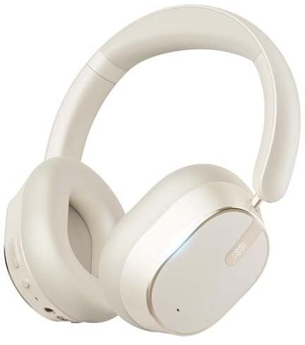 MMWOWARTS Hybrid Active Noise Cancelling Bluetooth Headphones,Bluetooth 6.0 Over Ear Wireless Headphones with 60H Playtime, Hi-Res Audio, Deep Bass, Memory Foam Ear Cups for Home Office Travel White