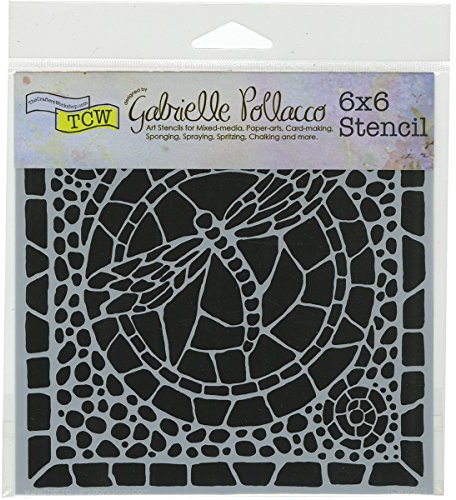 The Crafters Workshop Winged Mosaic Stencil, Transparent, 6 x 6-Inch (18 x 16 x 0.1 cm)