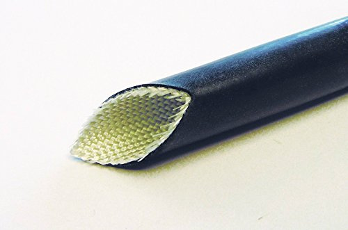 Black Vidaflex SD550 High Temperature Silicone Coated Fibreglass Fire Heat Shield Braid Sleeving 8mm -2m …