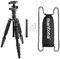 Mantona Light Traveller Reisestativ 131,5 cm schwarz, Kamerastativ aus Aluminium bis 5 kg Traglast, leichtes Fotostativ mit Kugelkopf und Arca-Swiss-Schnellwechselplatte, Tripod und Monopod