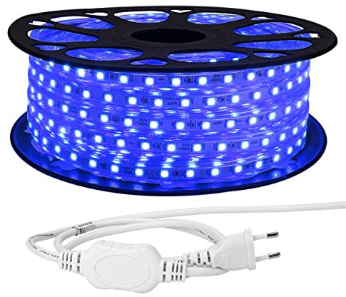 LE 25M 230V RGB LED-Streifenlicht, 5050 SMD-LED-Bandlicht, mehrfarbig, Dimmbar, wasserdicht IP65, verzieren Weihnachten, Party und Hochzeit in Outdoor/Indoor