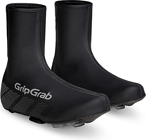 GripGrab Ride Rennrad Überschuhe Wasserdicht mit Klettverschluss | Regenschutz Schuhüberzieher für schmale, rennorientierte Rennradschuhe, Wind- & wasserabweisend, reflektierend