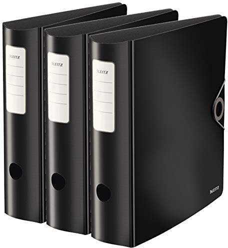 Leitz Qualitäts-Ordner ActiveSolid 104710 (Schwarz, 3er Pack)